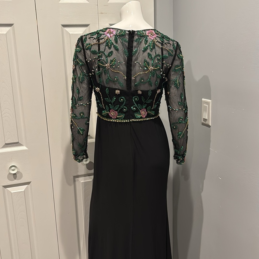 NWOT Mac Duggal beaded illusion high neck trumpet gown - Picture 14 of 16